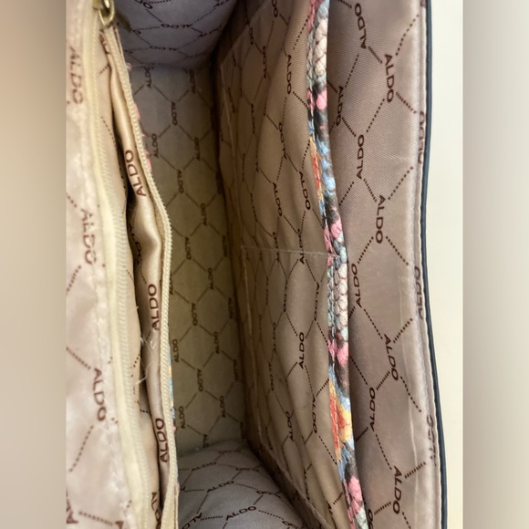 ALDO JERILINI Python Snakeskin multi convertible crossbody, gold hardware EUC - Picture 7 of 15